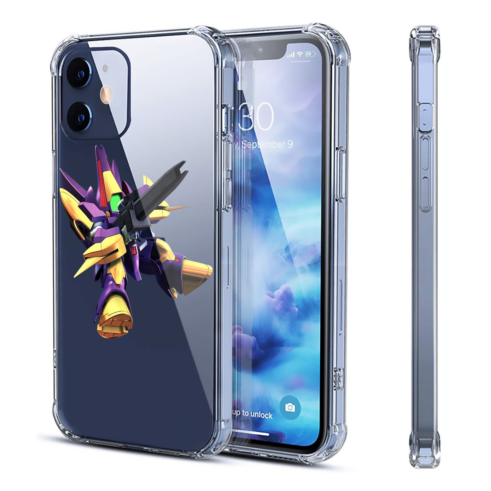 （画像用） 機動戦士ガンダム Mobile Suit Gundam 【iPhone 12シリーズ対応】透明スマホケース（クリアソフトケース）